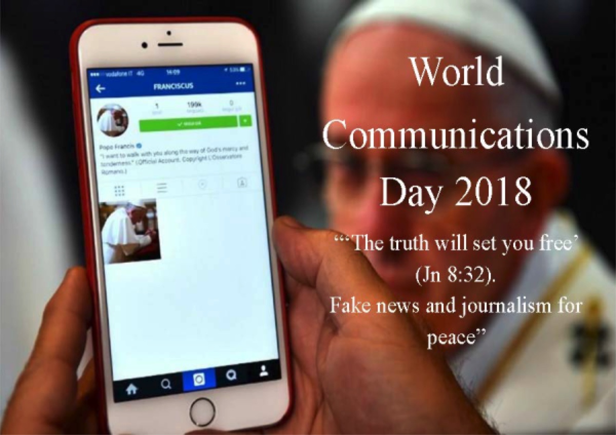 Pope Francis addresses "fake news" in 2018 World Communications Day Message